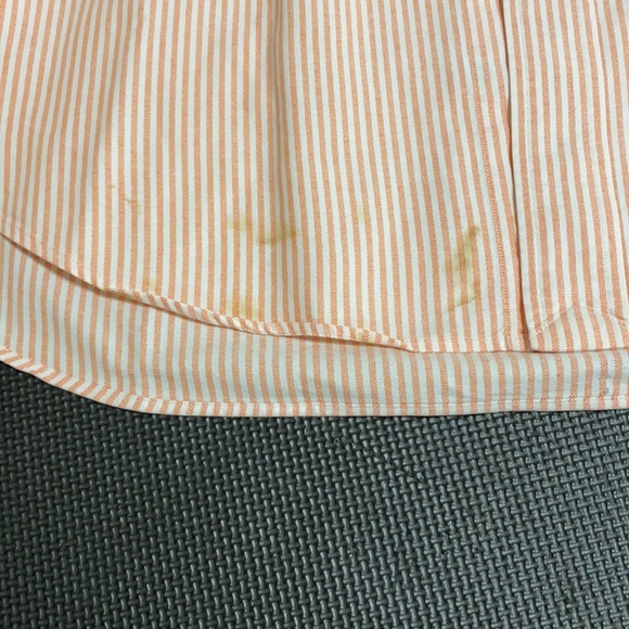 Classic orange and white Oxford polo button up - Picture 2 of 2